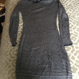 H&M striped turtleneck dress